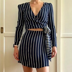 Reformation Size 4 Zircon Navy long sleeve mini dress